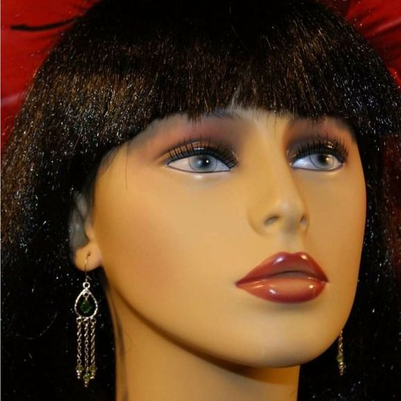 Handmade Bright Green Swarovski Crystal Sterling Silver Chandelier Earrings - Picture 2 of 5